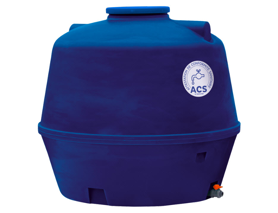 Cuve d'eau potable ACS de 2 000 litres hors sol